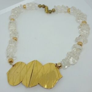 * vintage 1978 Carlton Ridge signed Sutton Hoo stone buckle front necklace